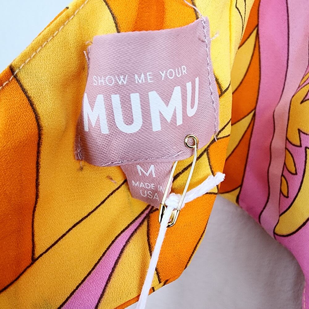 Show Me Your Mumu Marisol Maxi Dress Pink Orange Cutout Halter - M NWT Resort - Picture 12 of 15